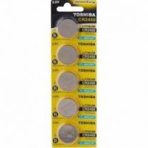 PACK DE 5 PILAS DE BOTÓN TOSHIBA CR2450/ 3V/ ALCALINAS