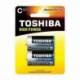 PACK DE 2 PILAS C 2 TOSHIBA LR14/ 1.5V/ ALCALINAS