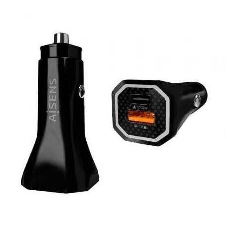 CARGADOR DE COCHE AISENS ASCH-CAR2PQC-BK/ 1XUSB-TIPO C/ 1XUSB/ 38W
