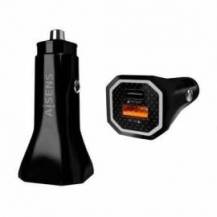 CARGADOR DE COCHE AISENS ASCH-CAR2PQC-BK/ 1XUSB-TIPO C/ 1XUSB/ 38W
