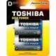 PACK DE 2 PILAS D 2 TOSHIBA LR20/ 1.5V/ ALCALINAS