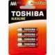 PACK DE 4 PILAS AAA TOSHIBA ALKALINE LR03/ 1.5V/ ALCALINAS
