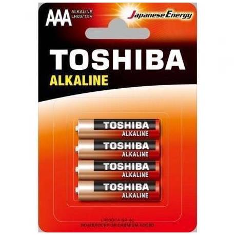 PACK DE 4 PILAS AAA TOSHIBA ALKALINE LR03/ 1.5V/ ALCALINAS