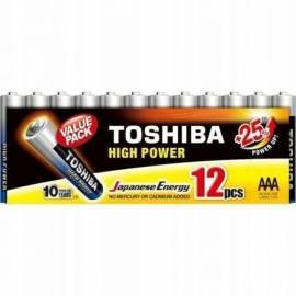 PACK DE 12 PILAS AAA TOSHIBA HIGH POWER LR03/ 1.5V/ ALCALINAS