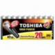 PACK DE 20 PILAS AAA TOSHIBA HIGH POWER LR03/ 1.5V/ ALCALINAS