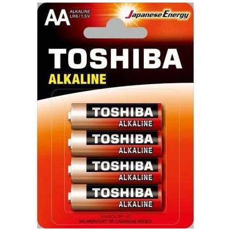 PACK DE 4 PILAS AA TOSHIBA ALKALINE LR6/ 1.5V/ ALCALINAS