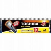 PACK DE 12 PILAS AA TOSHIBA HIGH POWER LR6/ 1.5V/ ALCALINAS