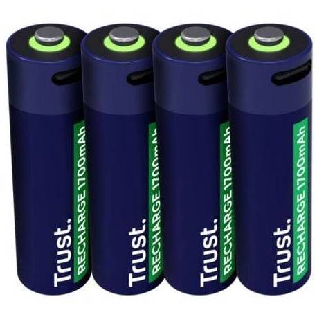 PACK DE 4 PILAS AA TRUST 25631/ RECARGABLES