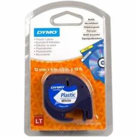 CINTA ROTULADORA ADHESIVA DE PLÁSTICO DYMO 91221/ PARA LETRATAG/ 12MM X 4M/ NEGRA-BLANCA