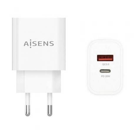 CARGADOR DE PARED AISENS A110-0681/ 1XUSB TIPO-C/ 1XUSB/ 20W