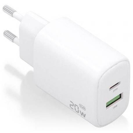 CARGADOR DE PARED GAN AISENS A110-0909/ 1XUSB TIPO-C/ 1XUSB/ 20W/ BLANCO
