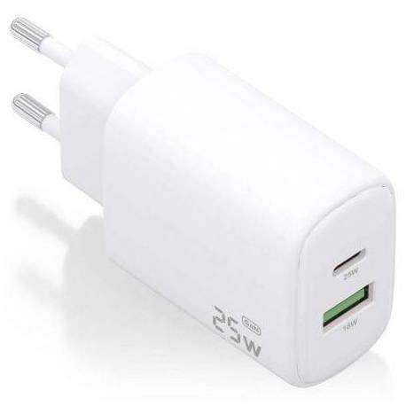 CARGADOR DE PARED GAN AISENS A110-0911/ 1XUSB TIPO-C/ 1XUSB/ 25W/ BLANCO