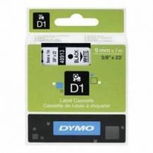 CINTA ROTULADORA ADHESIVA DE PLÁSTICO DYMO D1 40913/ PARA LABEL MANAGER/ 9MM X 7M/ NEGRA-BLANCA