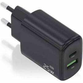 CARGADOR DE PARED GAN AISENS A110-0912/ 1XUSB TIPO-C/ 1XUSB/ 25W/ NEGRO