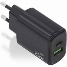 CARGADOR DE PARED GAN AISENS A110-0912/ 1XUSB TIPO-C/ 1XUSB/ 25W/ NEGRO