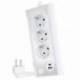 REGLETA CON INTERRUPTOR NANOCABLE 10.37.0013-W/ 3 TOMAS DE CORRIENTE/ 1 USB/ 1 USB TIPO-C/ CABLE 1.5M/ BLANCA