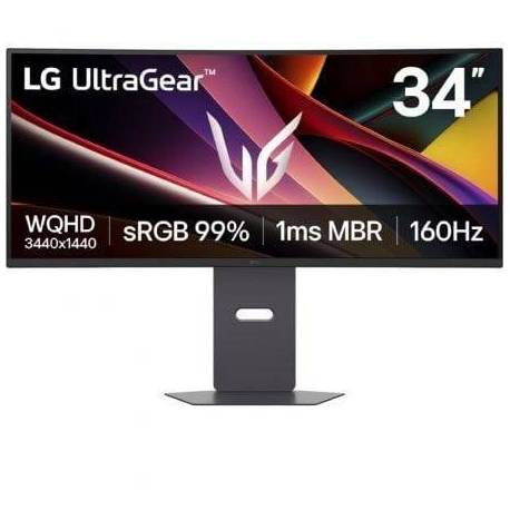 MONITOR GAMING ULTRAPARONÁMICO CURVO LG ULTRAGEAR 34G600A-B 34'/ WQHD/ MULTIMEDIA/ 5MS/ 160HZ/ VA/ REGULABLE EN ALTURA/ NEGRO