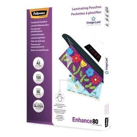 FUNDAS PARA PLASTIFICAR FELLOWES 5306207/ A3/ 80 MICRAS/ 100 UNIDADES
