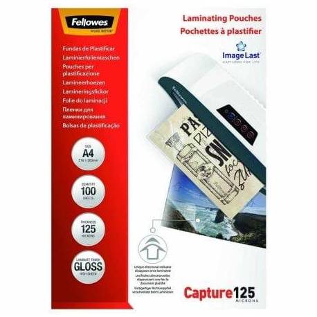 FUNDAS PARA PLASTIFICAR FELLOWES 5307407/ A4/ 125 MICRAS/ 100 UNIDADES