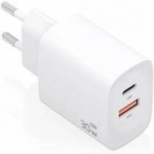 CARGADOR DE PARED GAN AISENS A110-0952/ 1XUSB TIPO-C/ 1XUSB/ 30W/ BLANCO