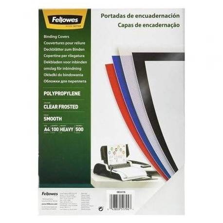 PORTADAS DE POLIPROPILENO FELLOWES 54770/ A4/ 500 MICRAS/ 100 UNIDADES/ HELADO CLARO