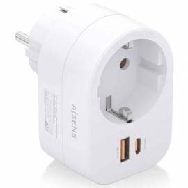 ENCHUFE AISENS ASPS-1A1C06-W/ 1 TOMA DE CORRIENTE/ 1 USB TIPO-C PD/ 1 USB/ BLANCO