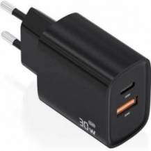 CARGADOR DE PARED GAN AISENS A110-0953/ 1XUSB TIPO-C/ 1XUSB/ 30W/ NEGRO