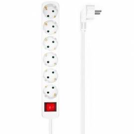 REGLETA CON INTERRUPTOR AISENS A154-0535/ 6 TOMAS DE CORRIENTE/ CABLE 1.4M/ BLANCO