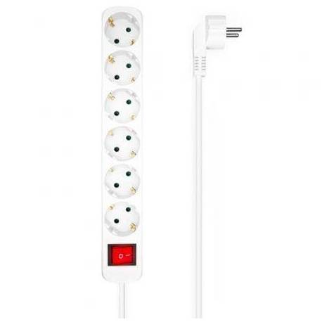 REGLETA CON INTERRUPTOR AISENS A154-0535/ 6 TOMAS DE CORRIENTE/ CABLE 1.4M/ BLANCO