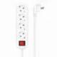 REGLETA CON INTERRUPTOR AISENS A154-0649/ 4 TOMAS DE CORRIENTE/ CABLE 1.4M/ BLANCO