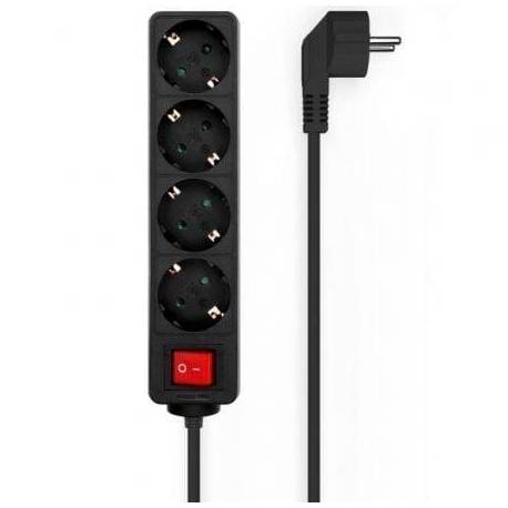 REGLETA CON INTERRUPTOR AISENS A154-0650/ 4 TOMAS DE CORRIENTE/ CABLE 1.4M/ NEGRO