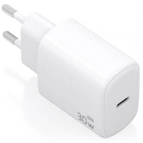 CARGADOR DE PARED GAN AISENS A110-0975/ 1XUSB TIPO-C/ 30W/ BLANCO
