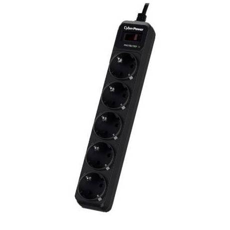 REGLETA CON INTERRUPTOR CYBERPOWER B0520SC0-DE/ 5 TOMAS DE CORRIENTE/ CABLE 1.8M/ NEGRA