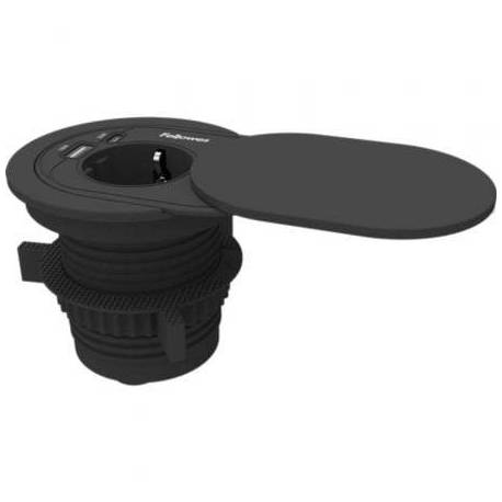 TOMA ENCHUFE EMPOTRABLE 1 TOMA DE CORRIENTE/ 1 USB TIPO-C/ 1 USB/ NEGRO