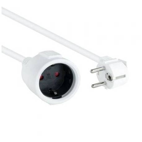 CABLE ALARGADOR DE CORRIENTE NANOCABLE 10.22.0605-W/ SCHUKO HEMBRA - SCHUKO MACHO/ 5M/ BLANCO