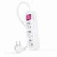 REGLETA CON INTERRUPTOR NANOCABLE 10.38.0003/ 3 TOMAS DE CORRIENTE/ CABLE 1.4M/ BLANCA