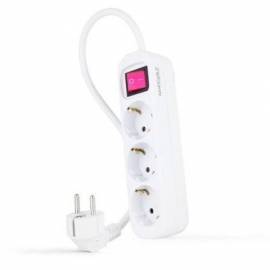 REGLETA CON INTERRUPTOR NANOCABLE 10.38.0003/ 3 TOMAS DE CORRIENTE/ CABLE 1.4M/ BLANCA