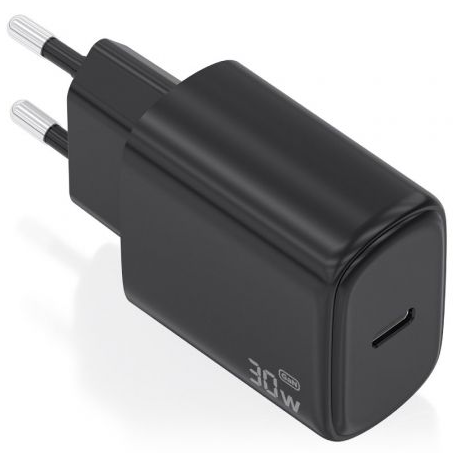CARGADOR DE PARED GAN AISENS A110-0976/ 1XUSB TIPO-C/ 30W/ NEGRO