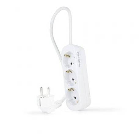 REGLETA NANOCABLE 10.38.0003-NS/ 3 TOMAS DE CORRIENTE/ CABLE 1.4M/ BLANCA