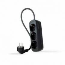 REGLETA NANOCABLE 10.38.0003-NS-BK/ 3 TOMAS DE CORRIENTE/ CABLE 1.4M/ NEGRA