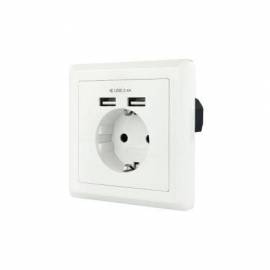 ROSETA DE PARED NANOCABLE 10.35.0010/ 1 SCHUKO/ 2 USB