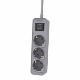 REGLETA CON INTERRUPTOR PHILIPS CHP2134G/ 3 TOMAS DE CORRIENTE/ CABLE 1.5M/ GRIS