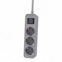REGLETA CON INTERRUPTOR PHILIPS CHP2134G/ 3 TOMAS DE CORRIENTE/ CABLE 1.5M/ GRIS
