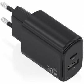CARGADOR DE PARED GAN AISENS A110-0978/ 1XUSB TIPO-C/ 1XUSB/ 30W/ NEGRO