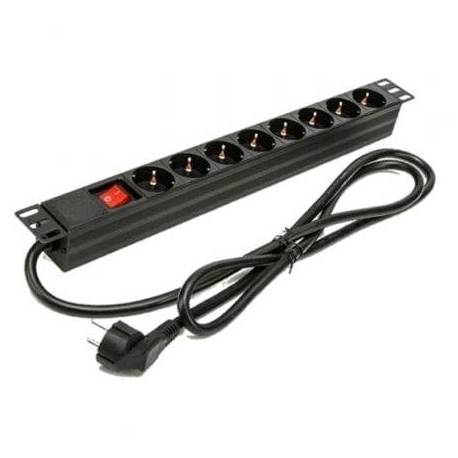 REGLETA CON INTERRUPTOR PHASAK BNS 1518/ 8 TOMAS DE CORRIENTE/ CABLE 1.5M/ NEGRO