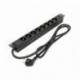 REGLETA PHASAK BNS 3518/ 8 TOMAS DE CORRIENTE/ CABLE 1.5M/ NEGRO