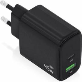 CARGADOR DE PARED GAN AISENS A110-0972/ 1XUSB TIPO-C/ 1XUSB/ 45W/ NEGRO