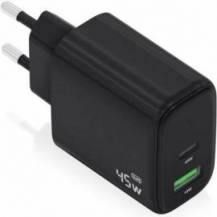 CARGADOR DE PARED GAN AISENS A110-0972/ 1XUSB TIPO-C/ 1XUSB/ 45W/ NEGRO