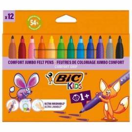 ROTULADORES PUNTA ANCHA BIC KIDS COMFORT JUMBO 517250/ 12 UNIDADES/ COLORES SURTIDOS