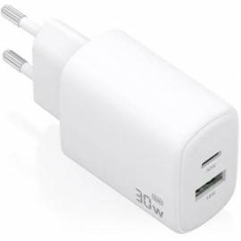 CARGADOR DE PARED GAN AISENS A110-0977/ 1XUSB TIPO-C/ 1XUSB/ 30W/ BLANCO